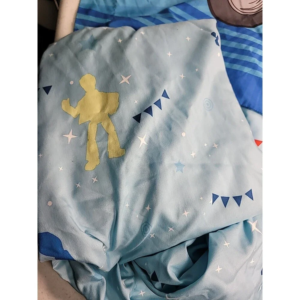Toy Story 4 Twin Sheet  Blue Fitted and Flat Sheet Plus 1 Pillowcase
